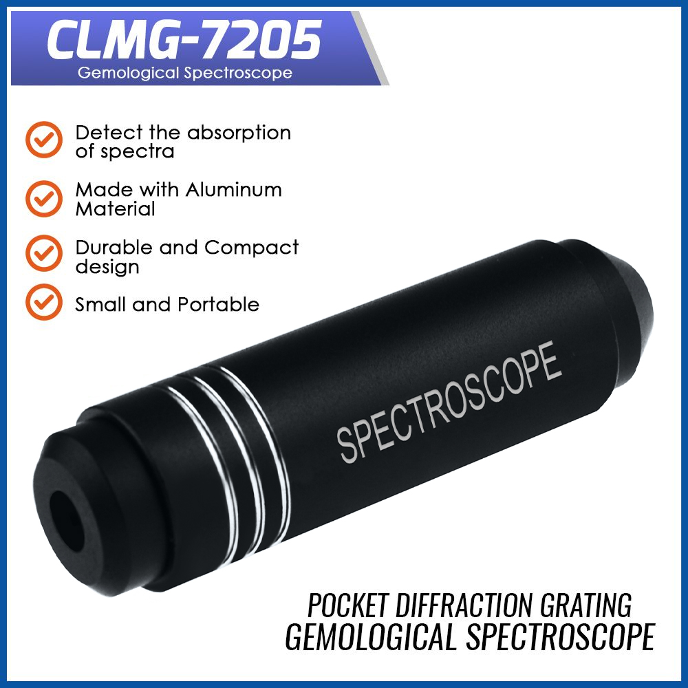 Spectroscope Handheld - 耐久性のある回折分光器 格子宝石ツール ポケット 中型 合成皮革ポーチ付き