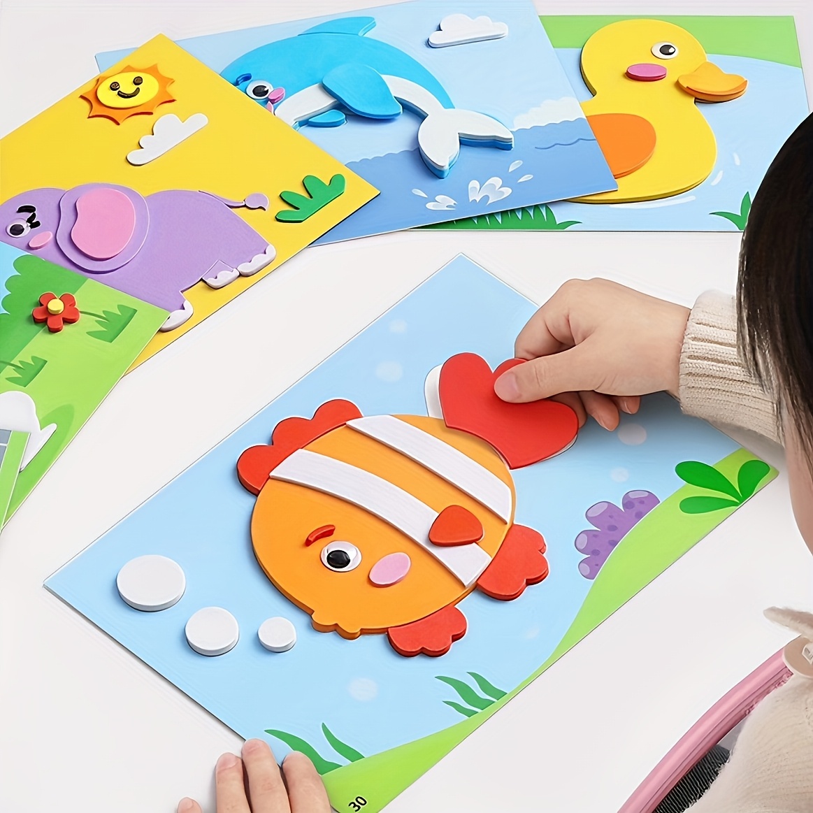 Science Project - 子供用3Dステッカー、使い捨て、手作りのEVAクラフトデカール、動物の形、DIYプロジェクト、教育工芸に最適 | 3Dデカール | 子供向け教育科学玩具