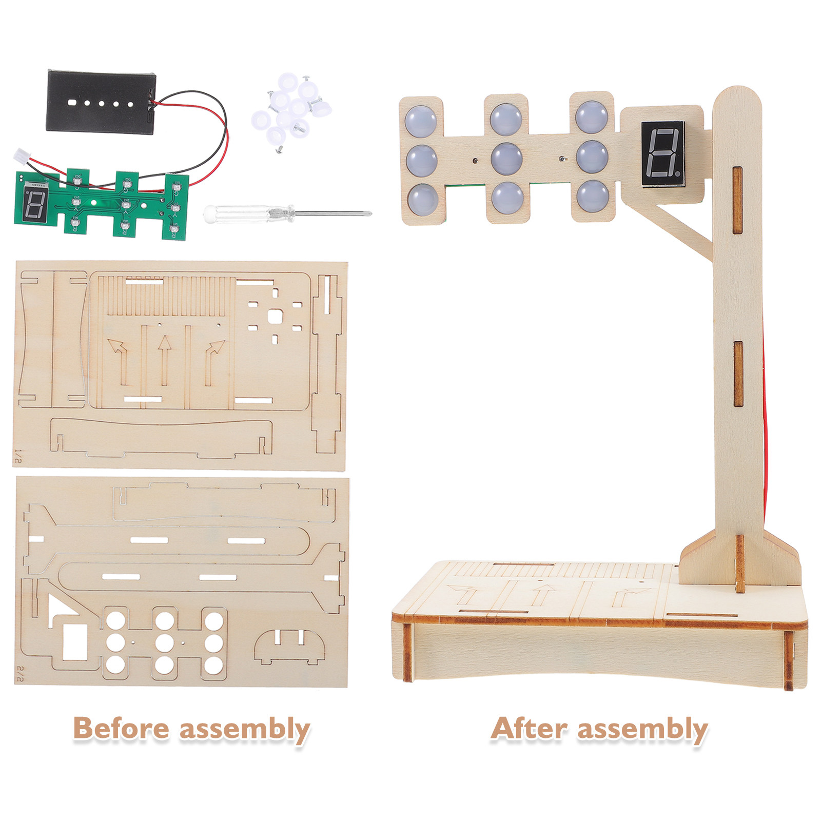 1セットの交通信号教育DIY科学キット、学生向けSTEMプロ - Science Project のレビューと価格