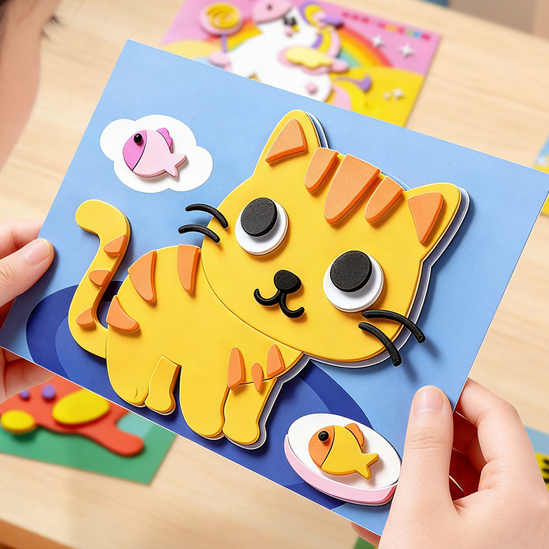 子供用3Dステッカー、ランダムシート10枚、使い捨て、手作り - Science Project のレビューと価格