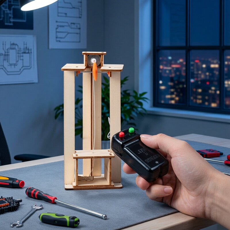 DIY 電動エレベーターリフトモデルパズルおもちゃ科学実験キ - Science Max のレビューと価格