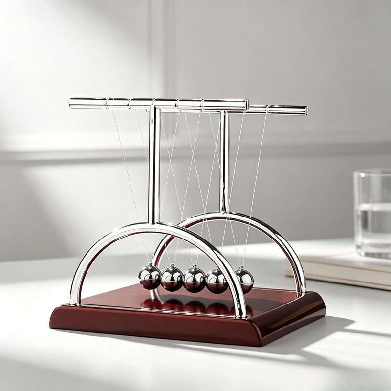 ニュートンクレイドルバランススチールボール、永久運動衝突振り - Newton Cradle Large のレビューと価格