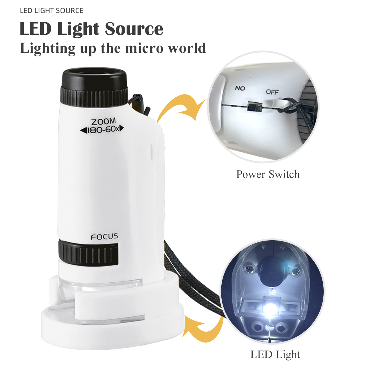 ミニ顕微鏡ハンドヘルドおもちゃキット、LEDライトと2つのA - Science Max のレビューと価格